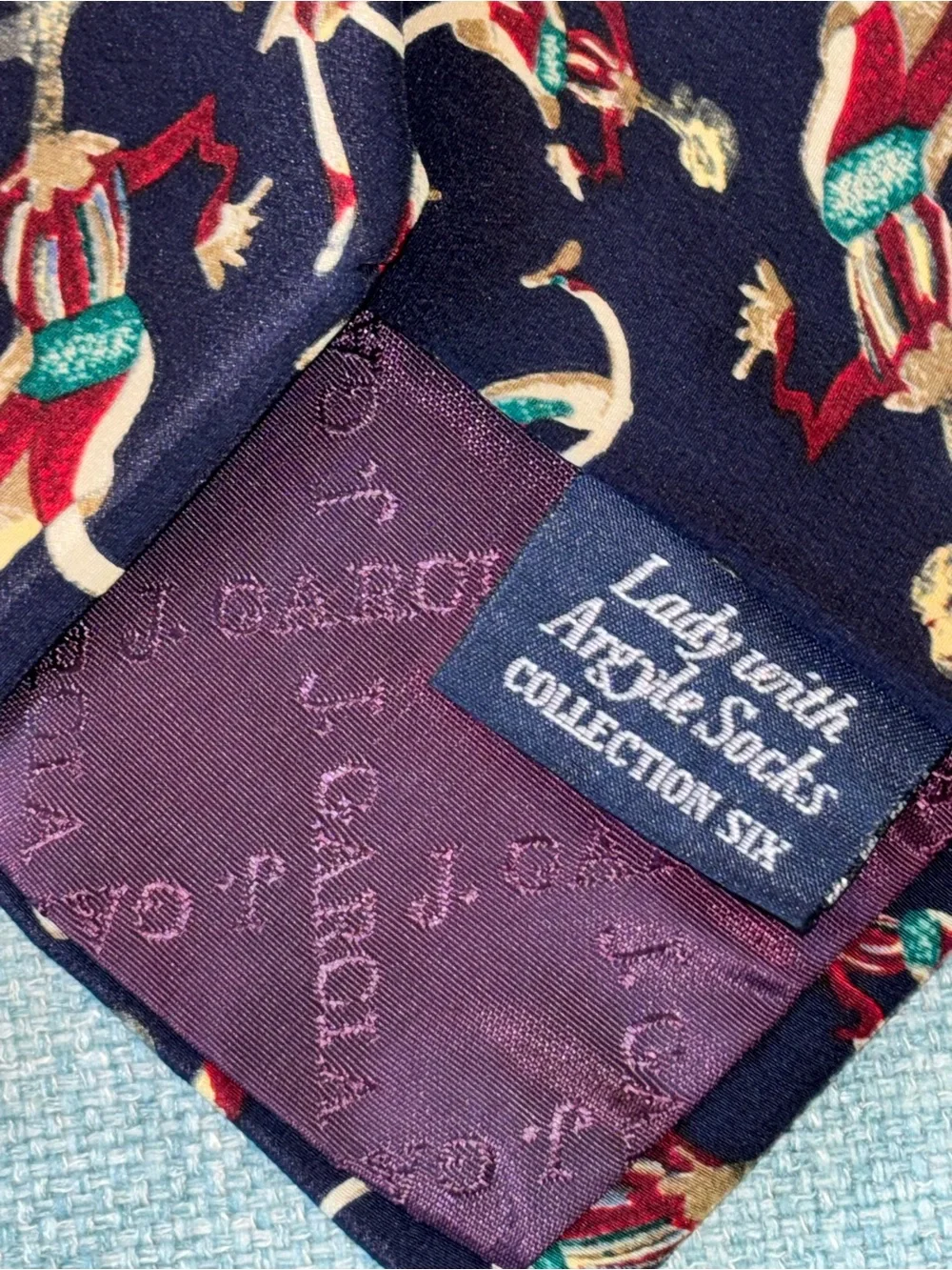 JERRY GARCIA (RIP) Navy Blue “Lady with Argyle Socks” Collection 6 - 100% Silk